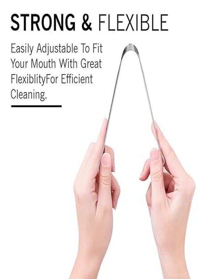 QimacPlus Surgical Grade Stainless Steel Tongue Cleaner: For Kids and Adults, Promoting Daily Oral Hygiene, Fresh Breath, and Overall Health Set Of 4 - Image 5